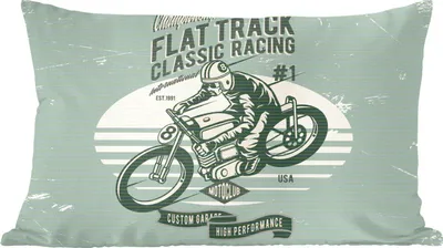 Produktbild von MuchoWow® Zierkissen Sofakissen Wohnzimmer Dekokissen 50x30 cm Motorrad - Retro - Zitat - Wohnzimmerdekoration - Polster mit Photo