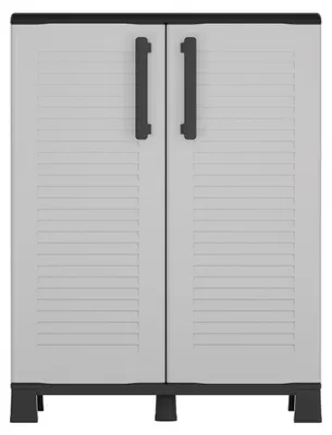 Image de Armoire de rangement 2 portes Gris 68x37x90cm - Meuble de rangement Garage Maison Terrasse