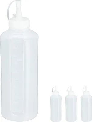 Produktbild von relaxdays Quetschflasche 1000 ml 4er Set