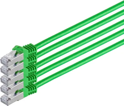 Produktbild von RJ45 Patchkabel m. CAT 7 Rohkabel  PIMF grün 0,25m