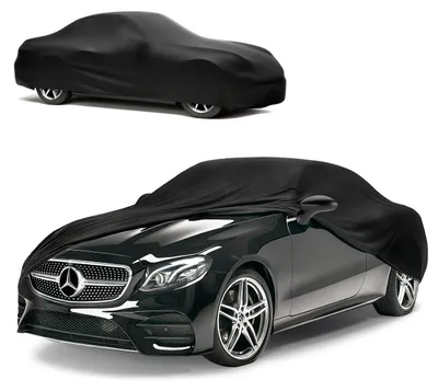 Image de Housse WALSER Stretch pour voiture d'intérieur, housse d'hiver pour voiture, housse de garage anti-poussière, bâche d'hiver pour voiture, housse de garage d'hiver, housse pour voiture, bâche de protection pour voiture, taille 3, noire