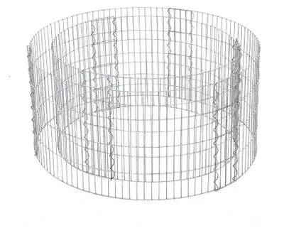 Image de Gabarit rond en treillis métallique – acier galvanisé – argenté – 90 cm