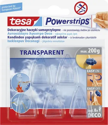Imagen del producto de Ganchos autoadhesivos para adornos decorativos, transparentes, paquete de 5 unidades.