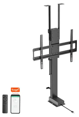 Immagine prodotto di EasyLife - Sollevatore TV / supporto da pavimento per TV motorizzato con funzione Smart Home - estensibile e abbassabile elettricamente, da 37 a 65 pollici, VESA fino a 600x400 (nero)