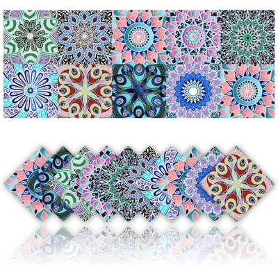 Image de Solidchoice - 20 pièces de stickers mosaïques de style bohème pour salle de bain et cuisine