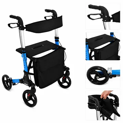 Produktbild von Rehabilitations-Rollator mit Sitz 4-Rad Rollator faltbar