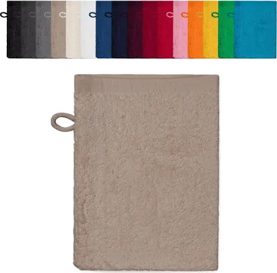 Produktbild von 10er PACK Waschhandschuhe 15x21 cm Waschlappen 100% Baumwolle, Farbe: Beige