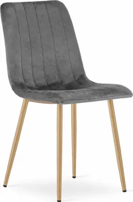 Produktbild von Sessel ORSARA dunkelgrau Samt bezogen mit Armlehnen, Metallbeine für das Wohnzimmer, Esszimmer, Schlafzimmer, Belastung bis 110 kg