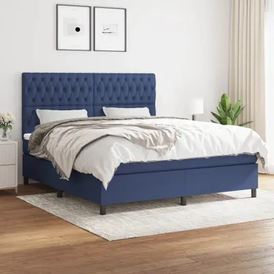 Produktbild von Maison Exclusive - Boxspringbett mit Matratze Blau 180x200 cm Stoff