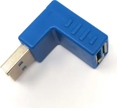 Produktbild von USB 3.0 Adapter Typ A Stecker zu Buchse Winkel Kabel in Blau