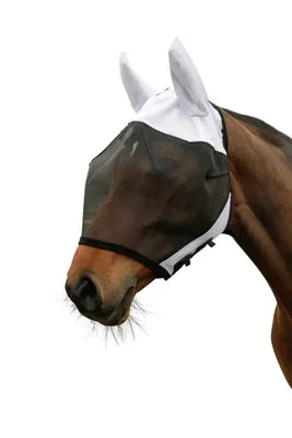 Obrázek produktu pro Maska proti mouchám Covalliero SuperFly s ochranou uší bílá, velikost:Pony