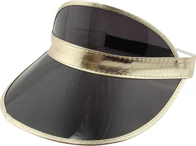 Produktbild von Visor Cap - Retro Schildkappe - 80s Poker Schildmütze schwarz-gold