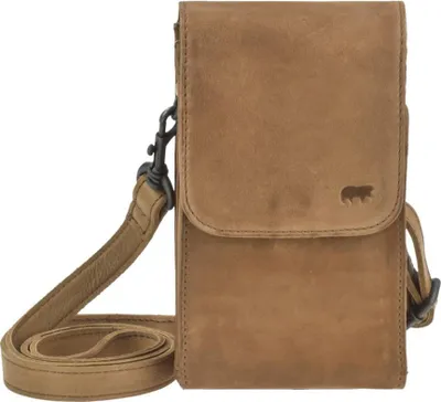 Produktbild von Bear Design Damen Handytasche Leder zum Umhängen "Robbie" taupe (hellbraun)