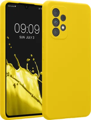 Produktbild von kwmobile Handyhülle kompatibel mit Samsung Galaxy A53 5G Hülle - gummierte Handy Case aus Silikon in Strahlend Gelb