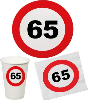 Produktbild von Party Set 32 Teile Geburtstag 65 Jahre Verkehrsschild Größe: ohne Attribut