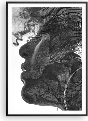 Produktbild von Gerahmtes Poster - Schwarzer Rahmen - Frau Linie Kunst. - 70x100 cm - Wand Bild - Wanddeko - Wandbilder - Kunstposter - Wandposter - Bilderrahmen - Bilder - Kunstdruck - P2BPA70x100-4687