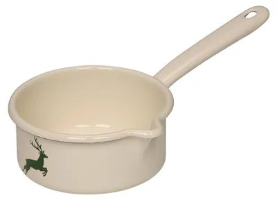 Emaille-Stielkasserolle 0,75 L Ø 14 cm Hirsch grün