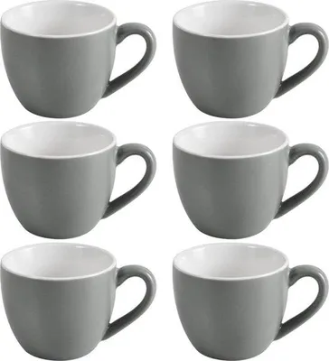 Immagine prodotto di Tazzine da caffè, 90 ml, tazzine piccole, tazzine da caffè, 6 pezzi, grigio scuro