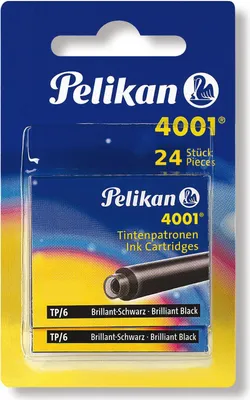 Produktbild von 24 Pelikan Tintenpatronen 4001® / Füllerpatronen / Farbe: brilliant schwarz
