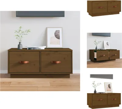 Produktbild von vidaXL TV-Schrank Honigbraun 80x34x35 cm Massivholz Kiefer -  TV-Möbel
