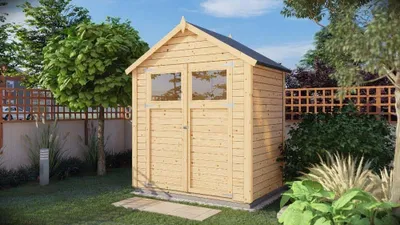 Produktbild von Alpholz Gerätehaus Mollie 191x139cm mit 14mm Wandstärke inkl. Fußboden
