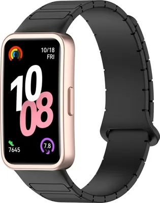 Image de Pour Huawei Watch Band 10 / 10 NFC : bracelet magnétique en silicone noir