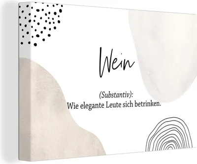 Produktbild von OneMillionCanvasses® - Leinwandbilder - 140x90 cm, Sprichwörter - Wein - Zitate - Wörterbuch - Weindefinition, Wandbilder Kunstdruck Wanddekoration - Foto auf Leinwand - Gemälde auf