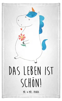 Produktbild von Mr. & Mrs. Panda gäste wc handtuch Einhorn Spaziergang - Weiß - Geschenk, Mutter, Gästetuch, Glitzer, Blumen, Einhörner, Gäste-WC, frottierhandtuch, badezimmer, Klein