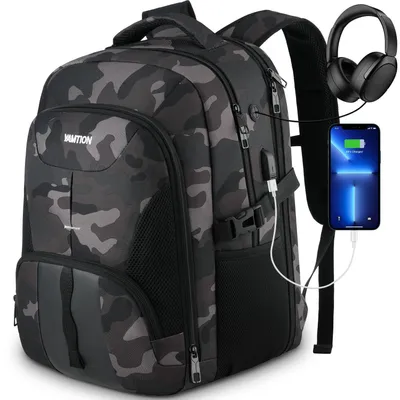 Zdjęcie produktu dla Plecok na laptopa, czarny, duży, wodoodporny, pojemność 35L, kompatybilny z TSA, przeznaczony dla laptopów do 17 cali