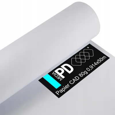 Obrázek produktu pro Kreslicí papír Plotrovací papír CAD role 914 mm x 50 m 80 g/m² – nepotažený papír v roli Skicovací papír 36 palců
