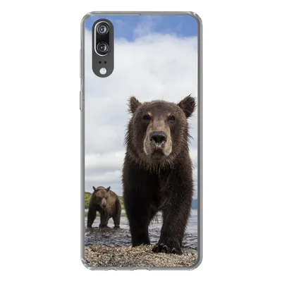 Produktbild von MuchoWow® Handyhülle Schutzhülle Hülle für Huawei P20 Bär - Küste - Wasser Silikon Softcase Handy Hülle - Hardcover