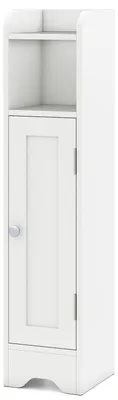 Produktbild von COSTWAY Badezimmerschrank, Badschrank schmal, Toilettenschrank mit offenem Fach & 2 verstellbare Ablagen, Aufbewahrungsschrank 18 x 19,5 x 80 cm, Weiß