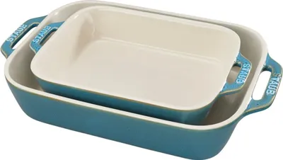 Produktbild von Staub Ceramique Ofenformenset, 2-Tlg  Rechteckig  Antik-Türkis