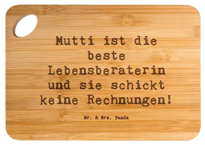 Produktbild von Mr. & Mrs. Panda Frühstücksbrett Spruch Mama Ratschläge - Transparent - Geschenk, Lebensberaterin, Mutterliebe, holzschneidebrett, Geschenke, schneidbrett, Schneidebrett