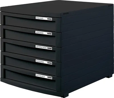Immagine prodotto di Cassettiera HAN CONTUR, 5 cassetti, nero