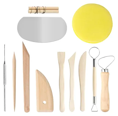 Produktbild von 12-teiliges Set für Töpferwerkzeuge, Modellierwerkzeuge für Keramik und Ton