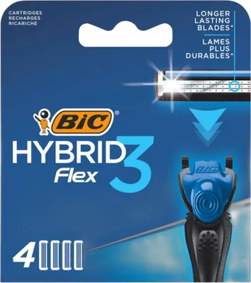 Zdjęcie produktu dla Bic Hybrid Flex 3: Wkłady Do Maszynki, 4 Sztuki
