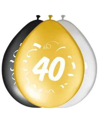 Produktbild von 8 St. Birthday Ballons mit Zahl 40