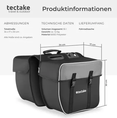 Produktbild von Fahrradtasche Georg für den Gepäckträger 34 x 17 x 30 cm