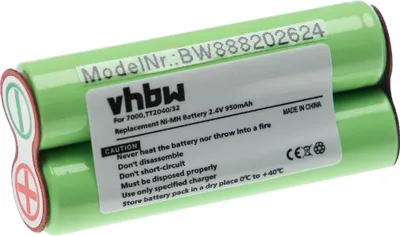 Produktbild von vhbw Akku kompatibel mit Philips Bodygroom TT2029, TT2040, TT2040/32, TT2030, TT2036, Series 7000 Rasierer (950 mAh, 2,4 V, NiMH)
