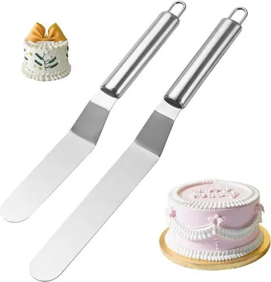 Produktbild von Zwei-teilige Bäckerei-Spatelset aus Edelstahl - für das Schneiden und Servieren von Torten und Kuchen