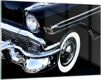 Produktbild von Bilder auf glas - Auto Chrom Kuba - 120x80cm - Glasbilder - Wandbilder - Kunstdruck - zum Aufhängen bereit - Wanddekoration aus Glas - Glas Bilder - Wandbild auf Glas - Einteilig - GAA120x80-1451