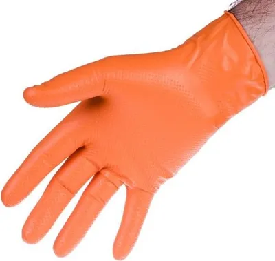 Obrázek produktu pro Nitrilové Rukavice Silně Oranžové L, Balení Po 50 Ks