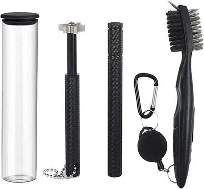 Produktbild von Famanu Golfbürste - Doppelseitige Golfclub-Schliff-Set - Schwarz