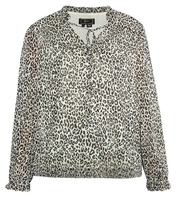 Produktbild von CHANI Damen Bluse mit Leo-Print 19528984-CH03, Weiss Mehrfarbig, M