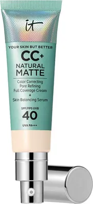 Produktbild von It Cosmetics Cc Natural Matte Base De Maquillaje En Crema Spf40 Fair Ivory 32ml