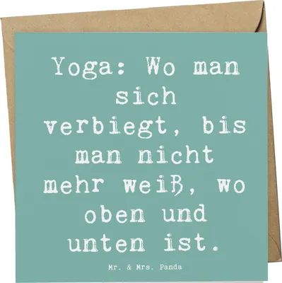 Produktbild von Mr. & Mrs. Panda Klappkarte Spruch Yoga Balance - Meeresbrise - Geschenk, Teamsport, Sportler Geschenke, Achtsamkeit, Grußkarte, doppelkarte, Körper und Geist, faltkarte