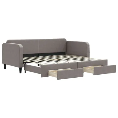 Obrázok produktu pre vidaXL Rozkladacia posteľ so zásuvkami Taupe 90x200 cm Látka