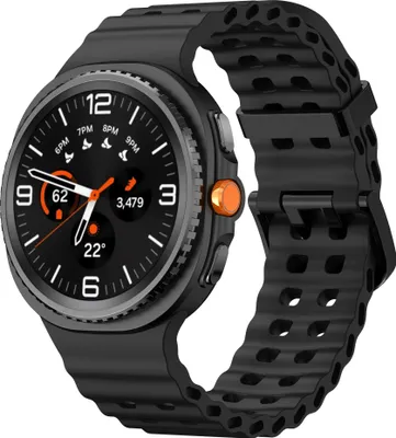 Produktbild von Strap-it Ocean Silikonarmband mit Schnallenverschluss - passend für Samsung Galaxy Watch 8 - 40mm / Galaxy Watch 8 - 44mm / Galaxy Watch 8 Classic (schwarz)
