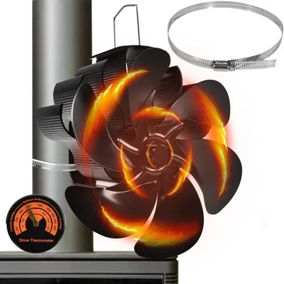 Immagine prodotto di Solidchoice - Ventilatore per stufa a legna, senza alimentazione elettrica, con 6 pale